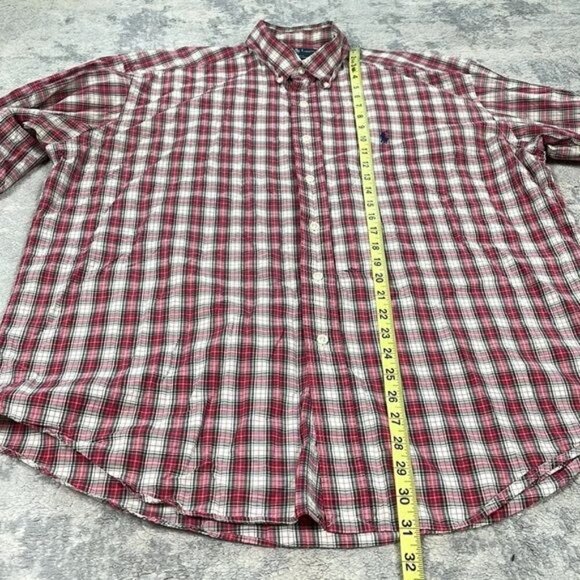 Ralph Lauren Blake Button Down Plaid Shirt Long Sleeve Red White Sz L - Picture 5 of 9